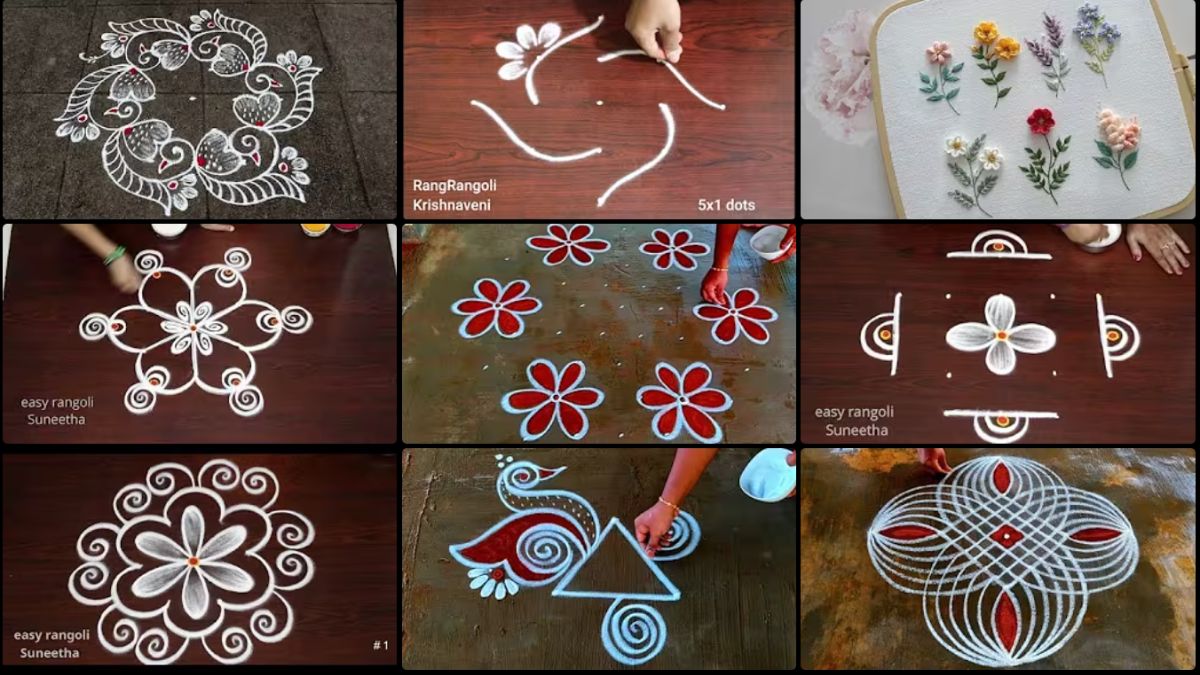 50 Free Hand Simple Rangoli Designs