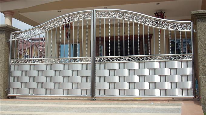 Modern Stainless Steel Main Gate Design