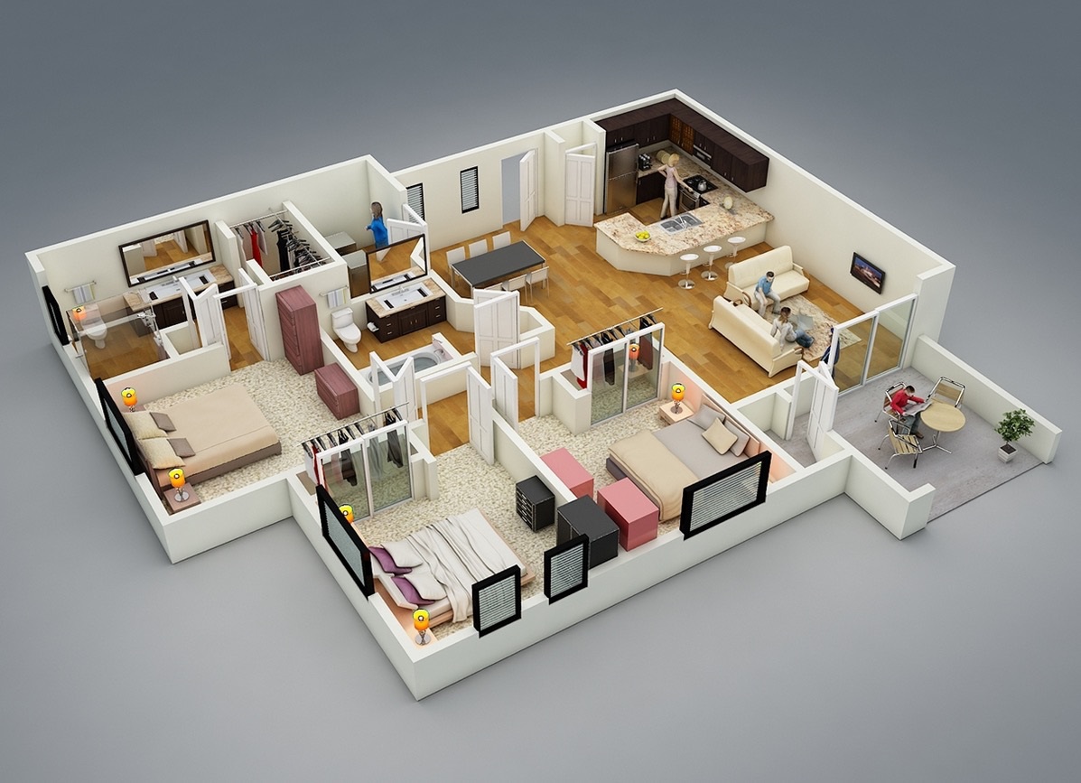 3 Bedroom House 3bhk Plans Modern
